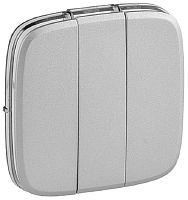 Лицевая панель Legrand Valena Allure для 3-кл. выключателя алюминий картинка